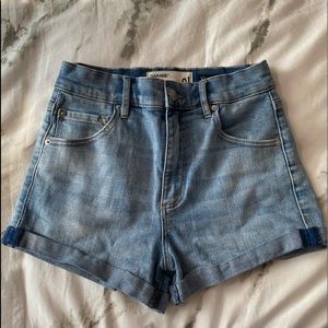 High rise garage jean shorts
